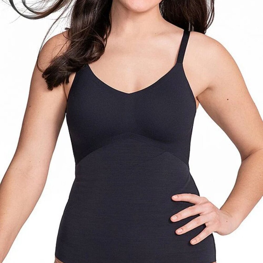 Honeylove LiftWear Tank Top Padded Black Shapewear Tummy Slimming Size XL